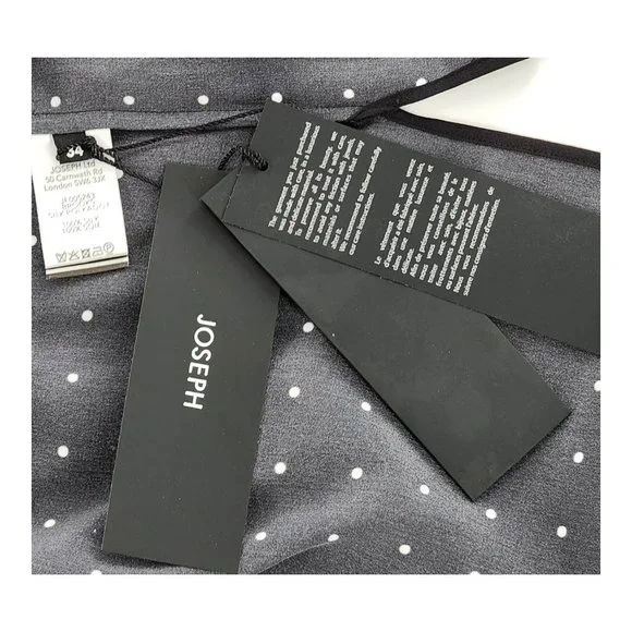 JOSEPH NWT Brooks Silk Black / Ivory Polka Dot Shirt - Picture 13 of 13